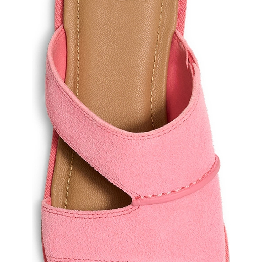 Size 6.5  UGG Pink Flat Leather Slip On Comfy Sandals - Picture 6 of 7